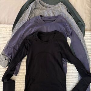 lululemon athletica Long Sleeve Tops Swiftly in Black, Purple, Gray, Green